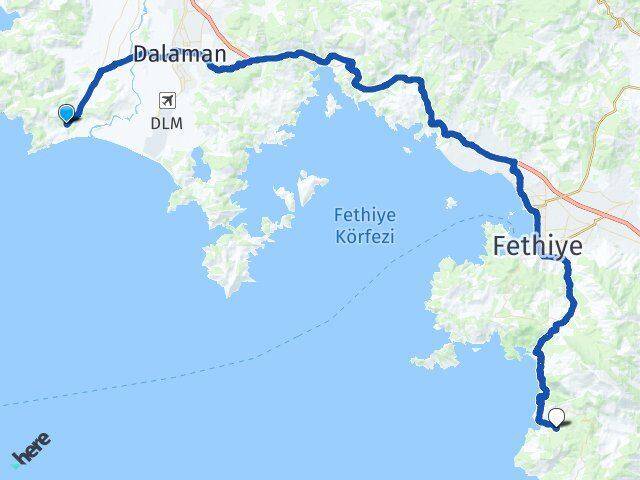 Muğla Ortaca Sarıgerme Faralya Fethiye Arası Kaç Km - Yol Haritası