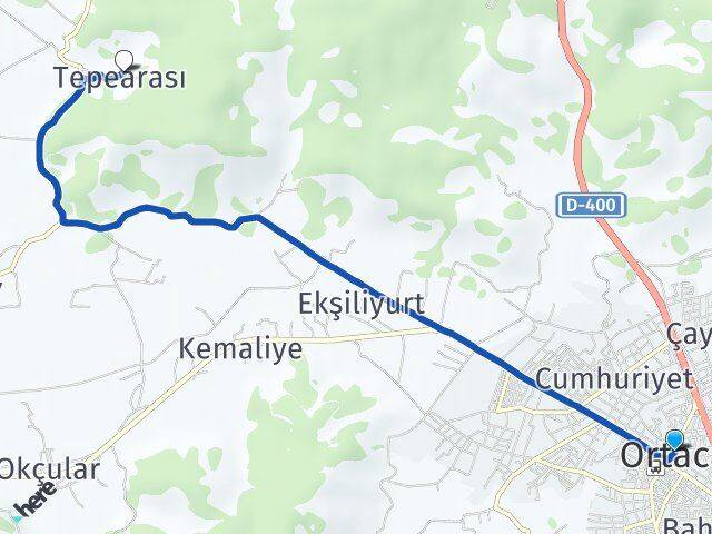 Muğla Ortaca Tepearası Ortaca Arası Kaç Km - Yol Haritası