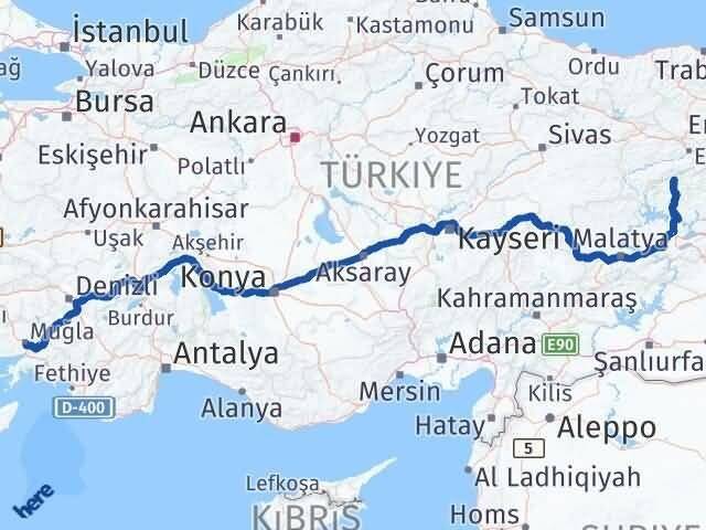 Muğla Ovacık Tunceli Arası Kaç Km - Yol Haritası