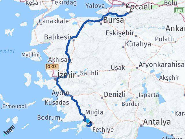Muğla Pamukova Sakarya Arası Kaç Km - Yol Haritası
