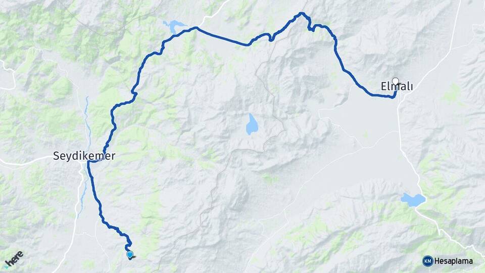 Muğla Seydikemer Arsaköy Elmalı Antalya Arası Kaç Km - Yol Haritası