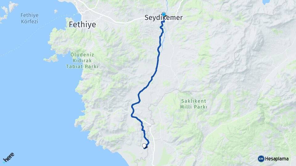 Muğla Seydikemer Kumluova Seydikemer Arası Kaç Km - Yol Haritası