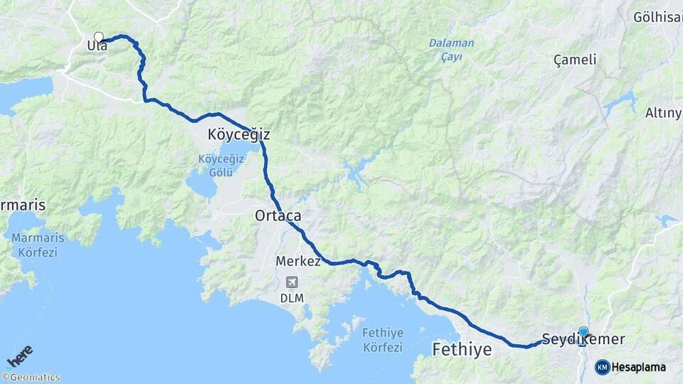 Muğla Seydikemer Ula Arası Kaç Km - Yol Haritası
