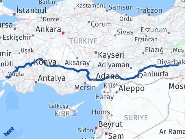 Muğla Şirvan Siirt Arası Kaç Km - Yol Haritası