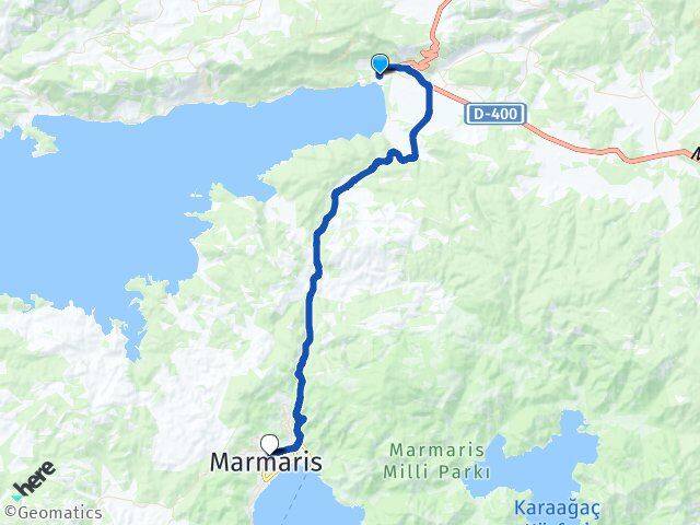 Muğla Ula Akyaka Marmaris Arası Kaç Km - Yol Haritası