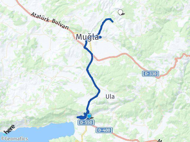 Muğla Ula Gökova Menteşe Arası Kaç Km - Yol Haritası