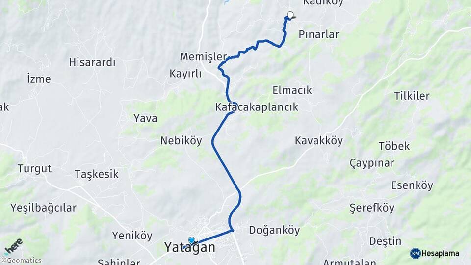 Muğla Yatağan Çakırlar Yatağan Arası Kaç Km - Yol Haritası