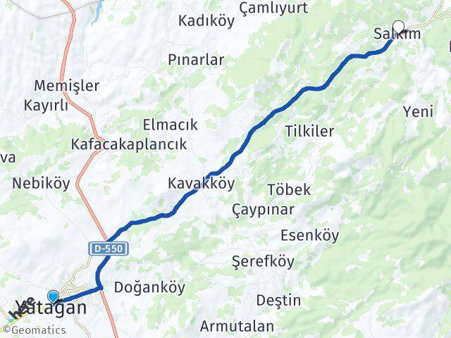Muğla Yatağan Salkım Kavaklıdere Arası Kaç Km - Yol Haritası