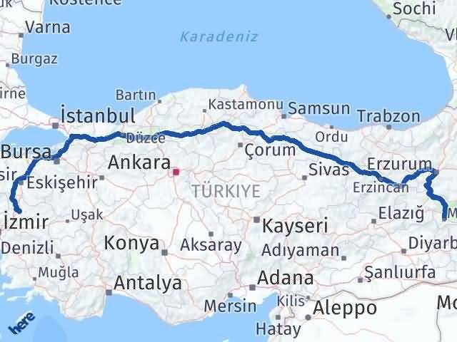Muş Akhisar Manisa Arası Kaç Km - Yol Haritası