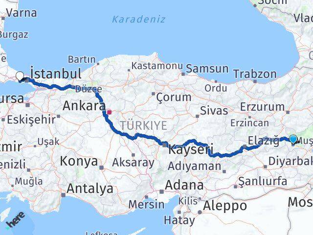 Muş Beylikdüzü İstanbul Arası Kaç Saat? Yol Haritası, Yakıt, Rota ve Mesafe Hesaplama Muş Beylikdüzü İstanbul Arası Kaç Km? Kaç Saat? Yol Haritası