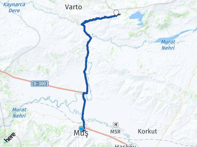 Muş Durucabulak Varto Arası Kaç Km - Yol Haritası