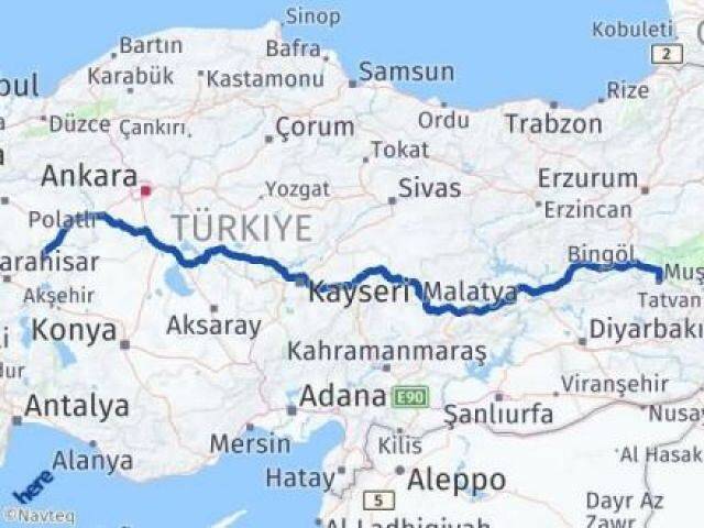 Muş Emirdağ Afyonkarahisar Arası Kaç Km - Yol Haritası