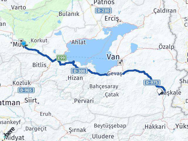 Muş Hasköy Başkale Van Arası Kaç Km - Yol Haritası