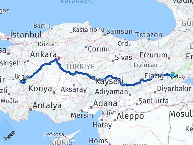 Muş Hocalar Afyon Arası Kaç Saat? Yol Haritası, Yakıt, Rota ve Mesafe Hesaplama Muş Hocalar Afyon Arası Kaç Km? Kaç Saat? Yol Haritası