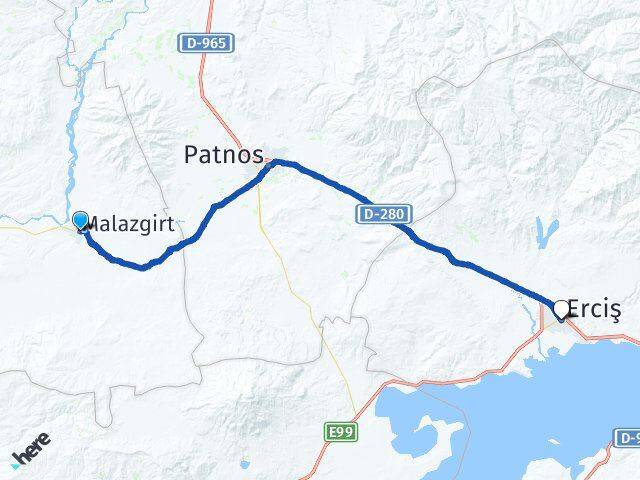 Muş Malazgirt Erciş Van Arası Kaç Km - Yol Haritası