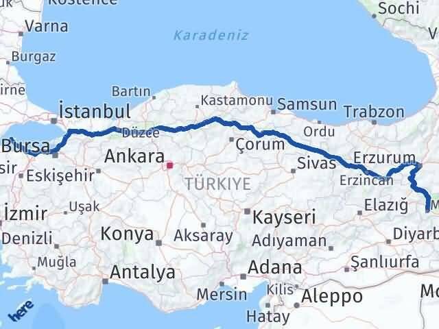 Muş Marmara Balıkesir Arası Kaç Km - Yol Haritası