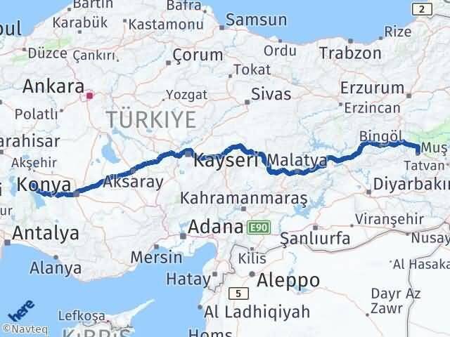 Muş Şarkikaraağaç Isparta Arası Kaç Km - Yol Haritası