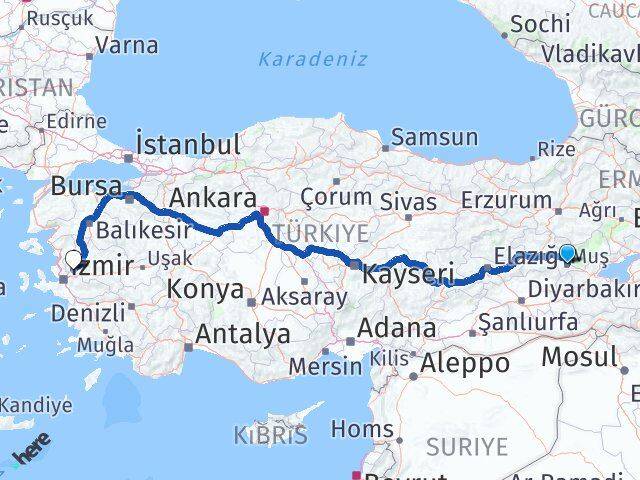 Muş Şehzadeler Manisa Arası Kaç Km - Yol Haritası