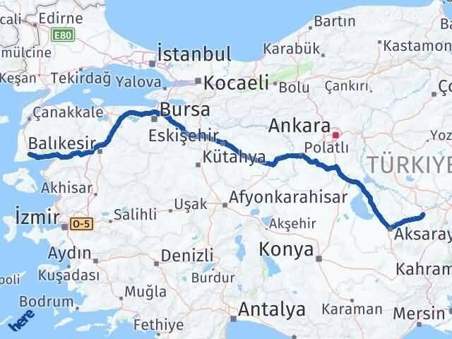 Nevşehir Ayvacık Çanakkale Arası Kaç Km - Yol Haritası