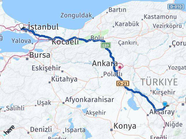 Nevşehir Başakşehir İstanbul Arası Kaç Km - Yol Haritası