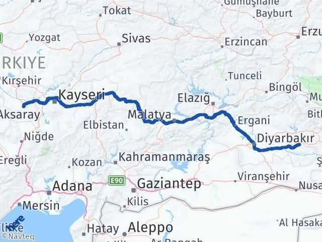 Nevşehir Beşiri Batman Arası Kaç Km - Yol Haritası