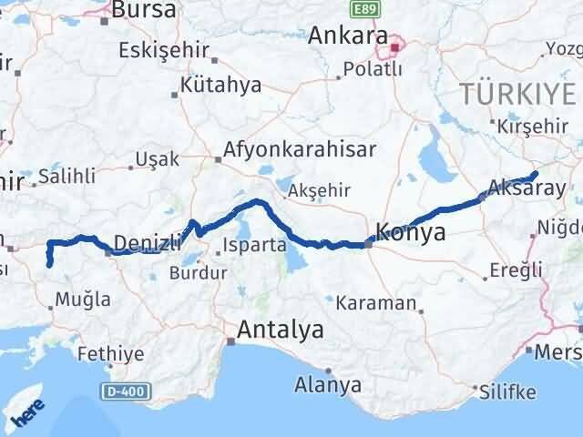 Nevşehir Bozdoğan Aydın Arası Kaç Km - Yol Haritası