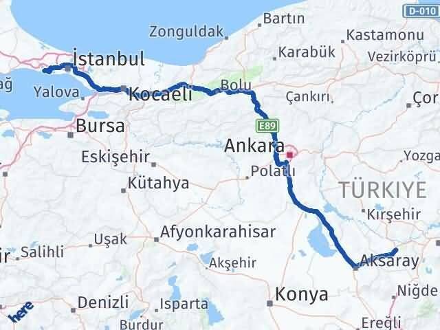 Nevşehir Büyükçekmece İstanbul Arası Kaç Km - Yol Haritası