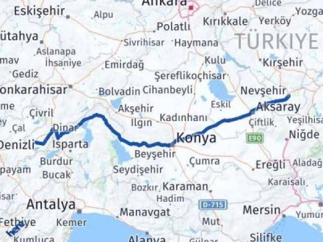 Nevşehir Dazkırı Afyonkarahisar Arası Kaç Km - Yol Haritası