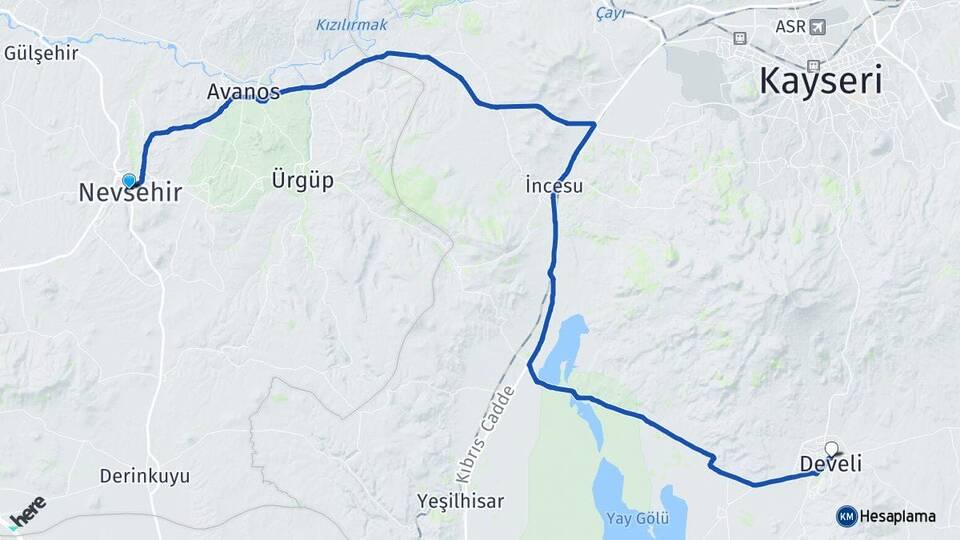 Nevşehir Develi Kayseri Arası Kaç Saat? Yol Haritası, Yakıt, Rota ve Mesafe Hesaplama Nevşehir Develi Kayseri Arası Kaç Km? Kaç Saat? Yol Haritası