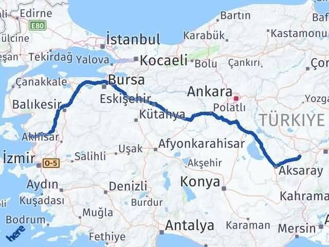 Nevşehir Dikili İzmir Arası Kaç Km - Yol Haritası