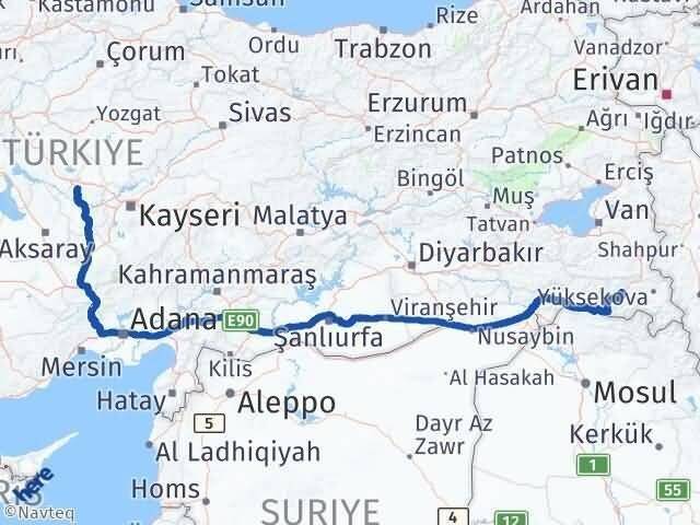 Nevşehir Hacıbektaş Hakkari Arası Kaç Km - Yol Haritası