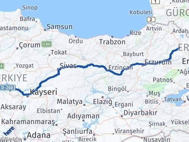 Nevşehir Hacıbektaş Kars Arası Kaç Km - Yol Haritası