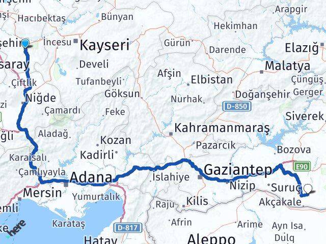 Nevşehir Harran Şanlıurfa Arası Kaç Km - Yol Haritası