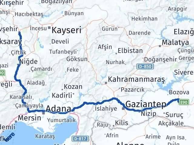 Nevşehir Karaköprü Şanlıurfa Arası Kaç Km - Yol Haritası