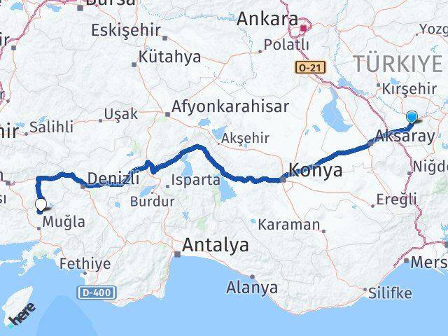 Nevşehir Kavaklıdere Muğla Arası Kaç Km - Yol Haritası
