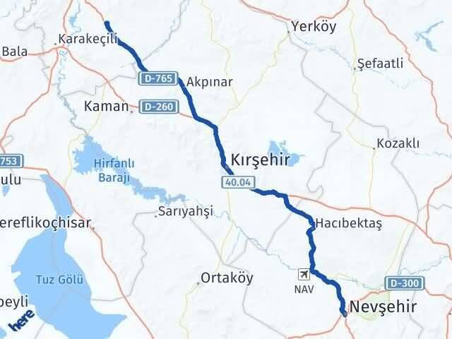Nevşehir Keskin Kırıkkale Arası Kaç Km - Yol Haritası