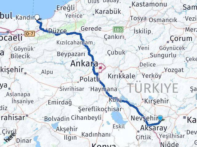 Nevşehir Kocaali Sakarya Arası Kaç Km - Yol Haritası