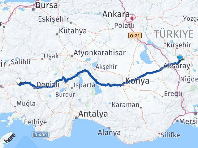 Nevşehir Kuyucak Aydın Arası Kaç Km - Yol Haritası