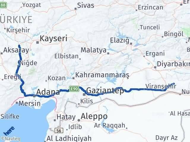 Nevşehir Ömerli Mardin Arası Kaç Km - Yol Haritası