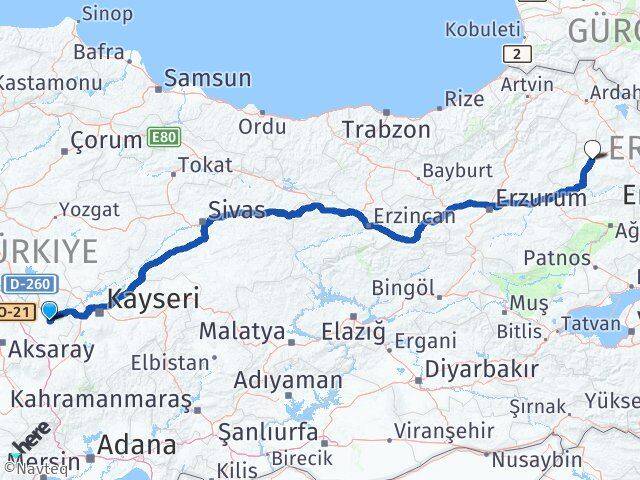 Nevşehir Selim Kars Arası Kaç Km - Yol Haritası