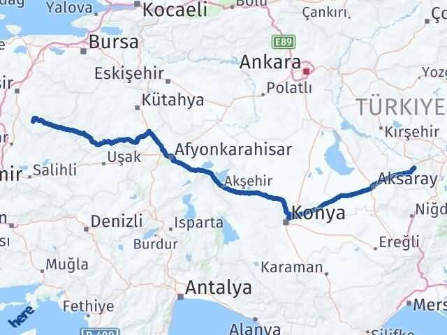 Nevşehir Sındırgı Balıkesir Arası Kaç Km - Yol Haritası
