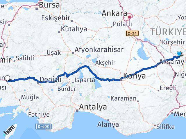 Nevşehir Ürgüp Aydın Arası Kaç Km - Yol Haritası