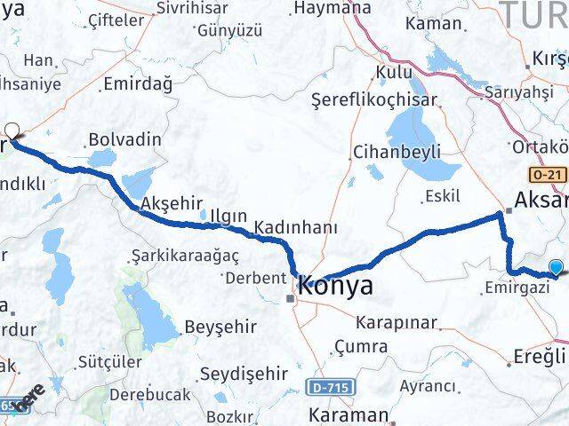 Niğde Altunhisar Afyonkarahisar Arası Kaç Km - Yol Haritası