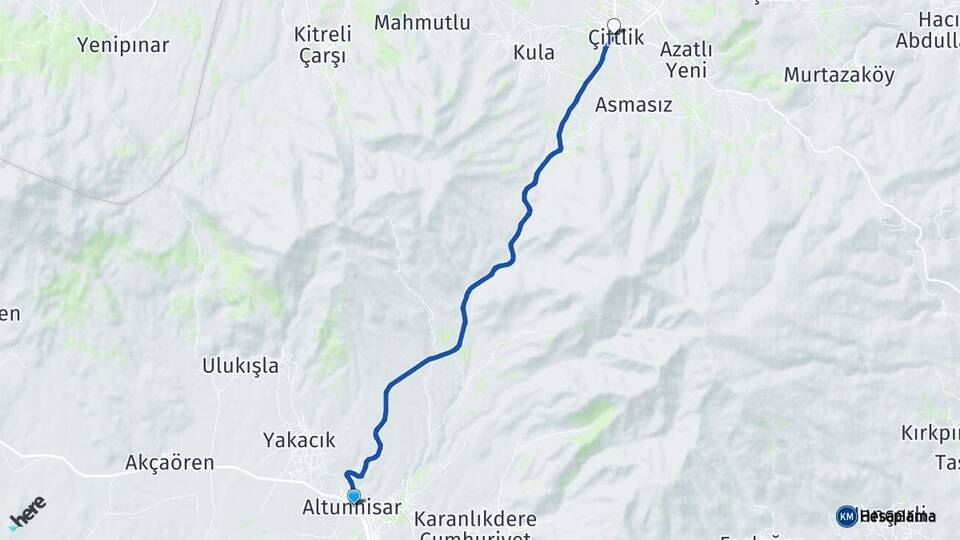 Niğde Altunhisar Çiftlik Arası Kaç Km - Yol Haritası