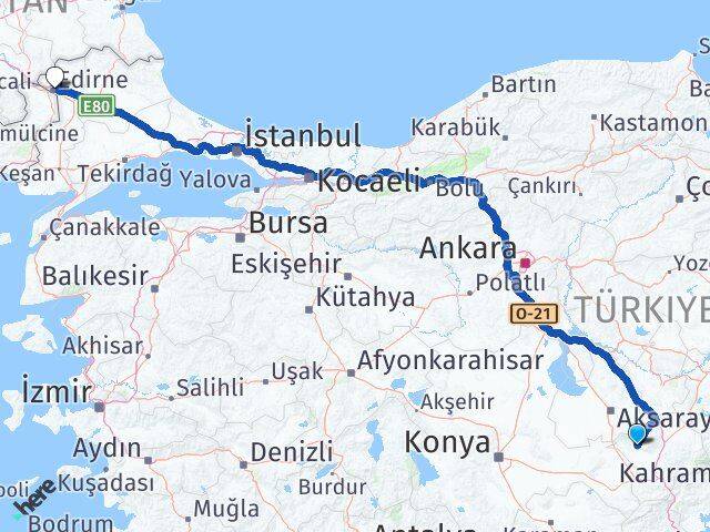 Niğde Altunhisar Edirne Arası Kaç Km - Yol Haritası