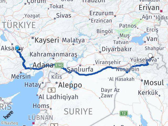 Niğde Altunhisar Hakkari Arası Kaç Km - Yol Haritası