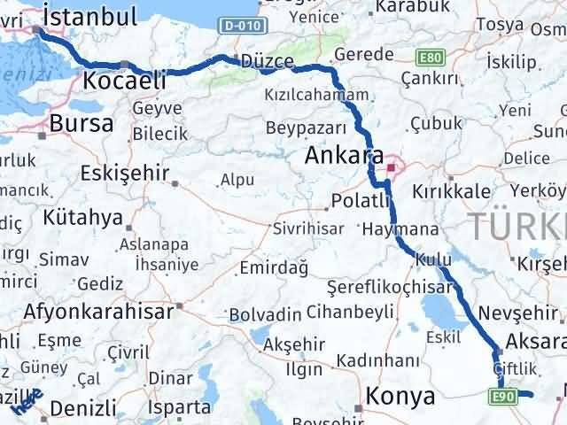 Niğde Altunhisar İstanbul Arası Kaç Km - Yol Haritası