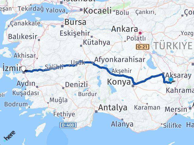 Niğde Altunhisar İzmir Arası Kaç Km - Yol Haritası