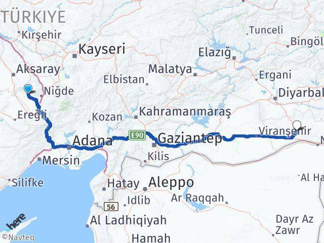 Niğde Altunhisar Mardin Arası Kaç Km - Yol Haritası