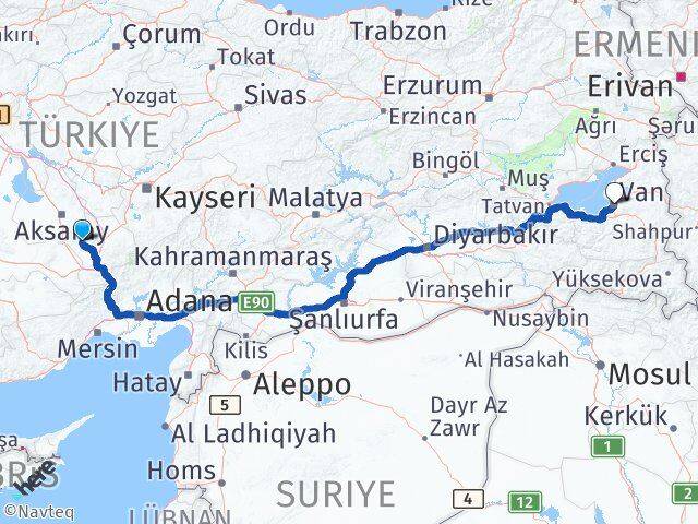 Niğde Altunhisar Van Arası Kaç Km - Yol Haritası